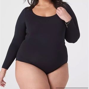Lane Bryant Bodysuit - Black Long Sleeve Bodysuit